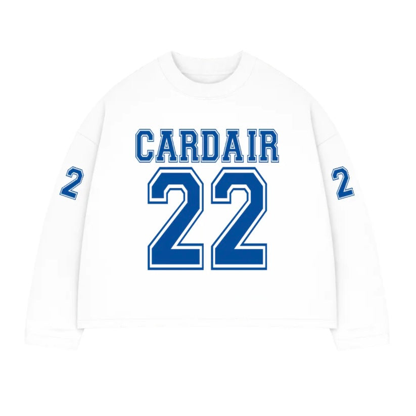Cardair Varsity Long Sleeve White Blue