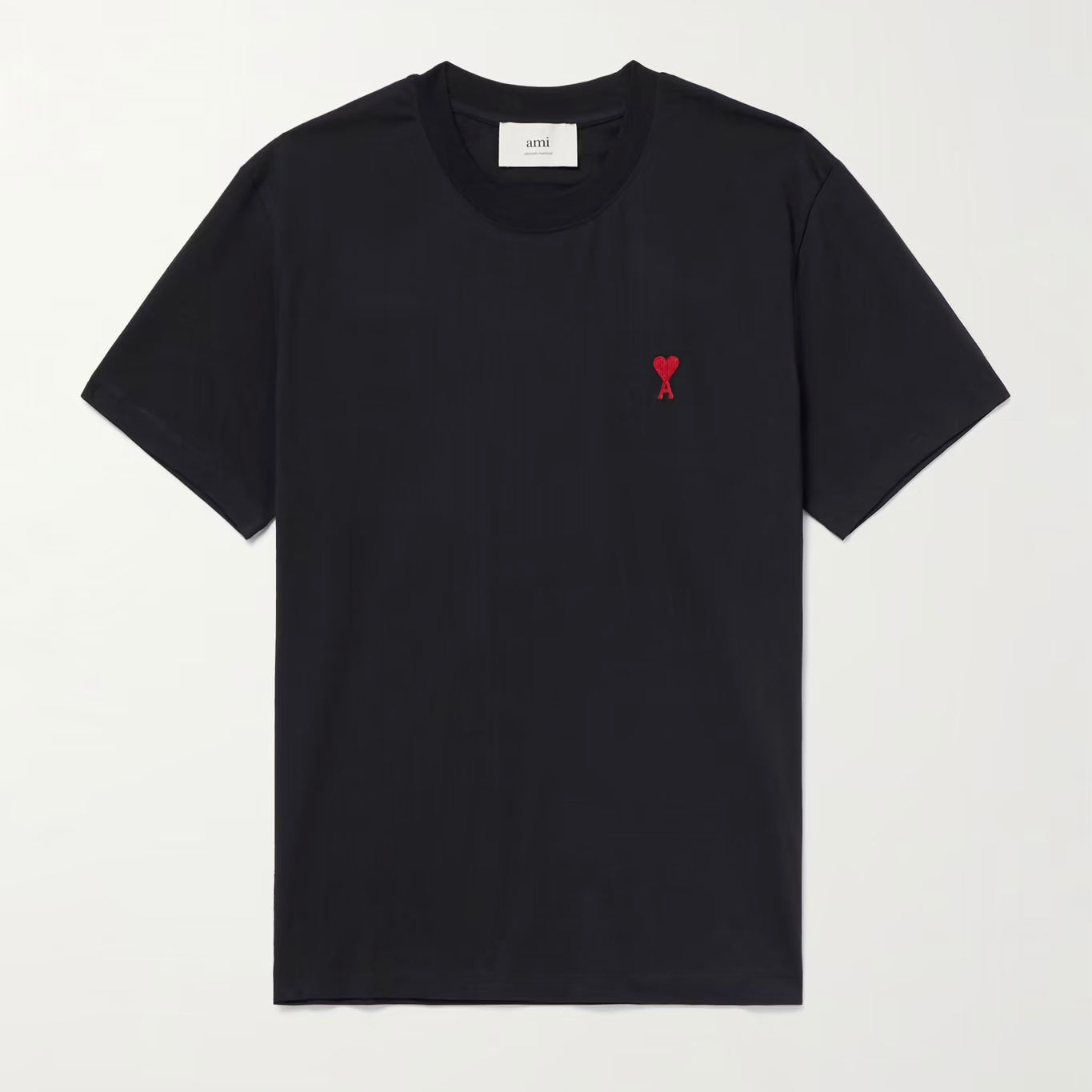 AMI Paris Embroidered Tee Black