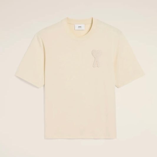 AMI Paris Patch Tee Cream