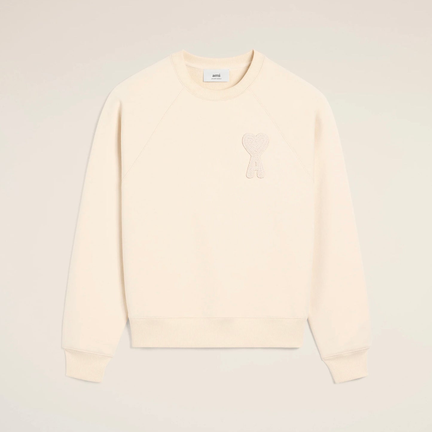 AMI Paris Patch Sweatshirt Cream