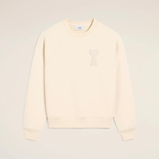 AMI Paris Patch Sweatshirt Cream