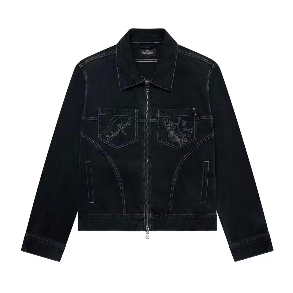 BROKEN PLANET DENIM JACKET WASHED BLACK