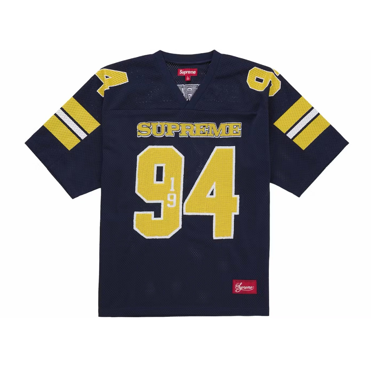 SUPREME SEQUIN FOOTBALL JERSEY NAVY (FW25)