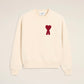 AMI Paris Patch Sweatshirt Cream Red