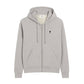 AMI Paris Embroidered Zip Up Hoodie Grey