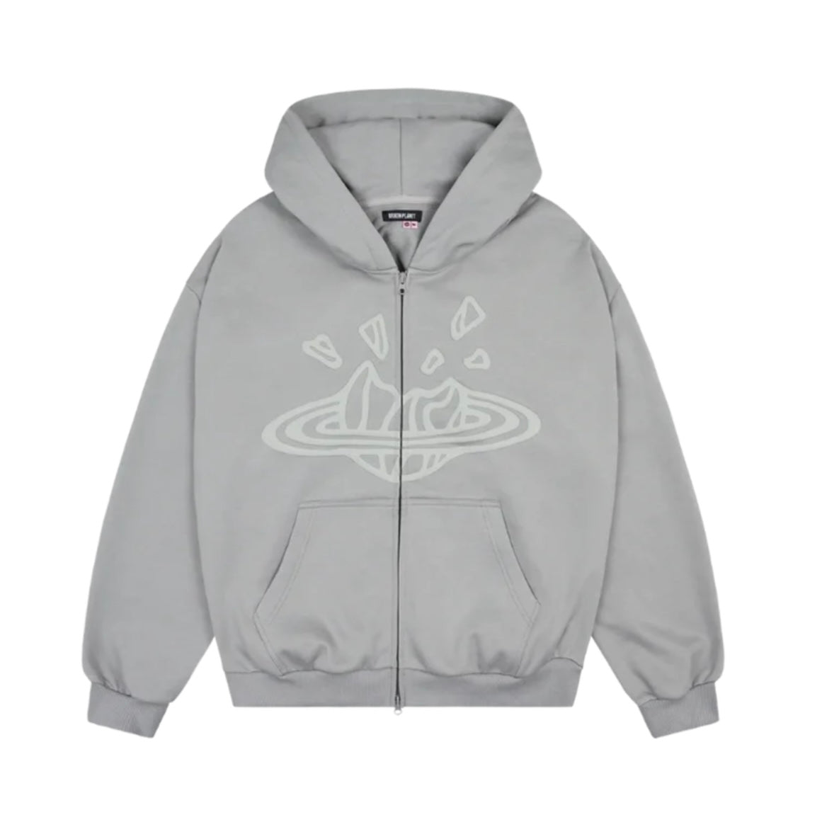 BROKEN PLANET ZIP UP HOODIE GUNMETAL GREY