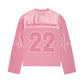 BROKEN PLANET LONG SLEEVE FOOTBALL JERSEY PINK