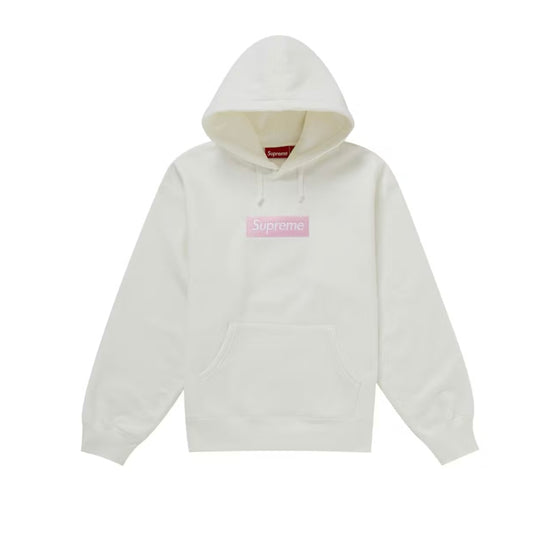 SUPREME BOX LOGO HOODIE WHITE PINK FW25