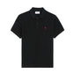 AMI Paris Embroidered Polo Shirt Black