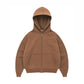 Coszus Embroidered Zip Hoodie Brown