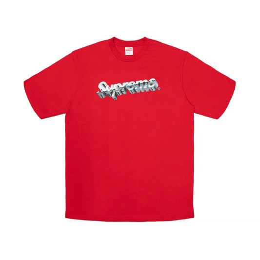 SUPREME CHROME LOGO TEE RED