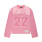 BROKEN PLANET LONG SLEEVE FOOTBALL JERSEY PINK