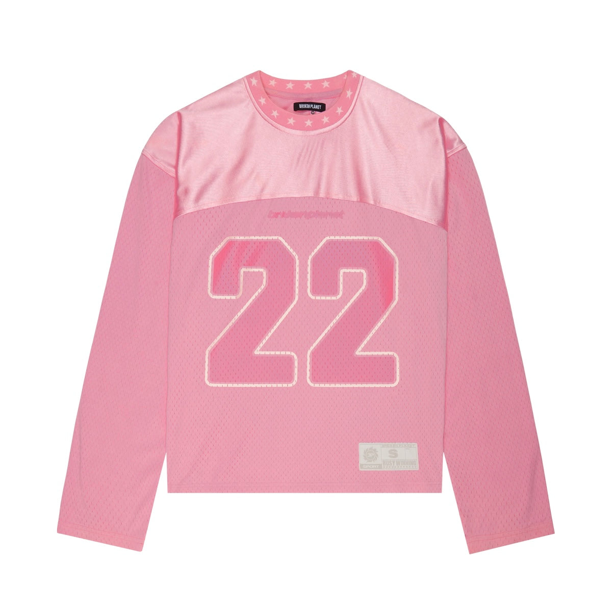 BROKEN PLANET LONG SLEEVE FOOTBALL JERSEY PINK