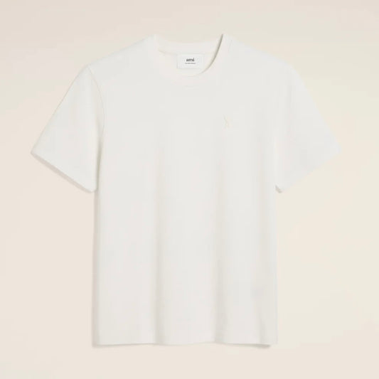 AMI Paris Embossed Tee Off White