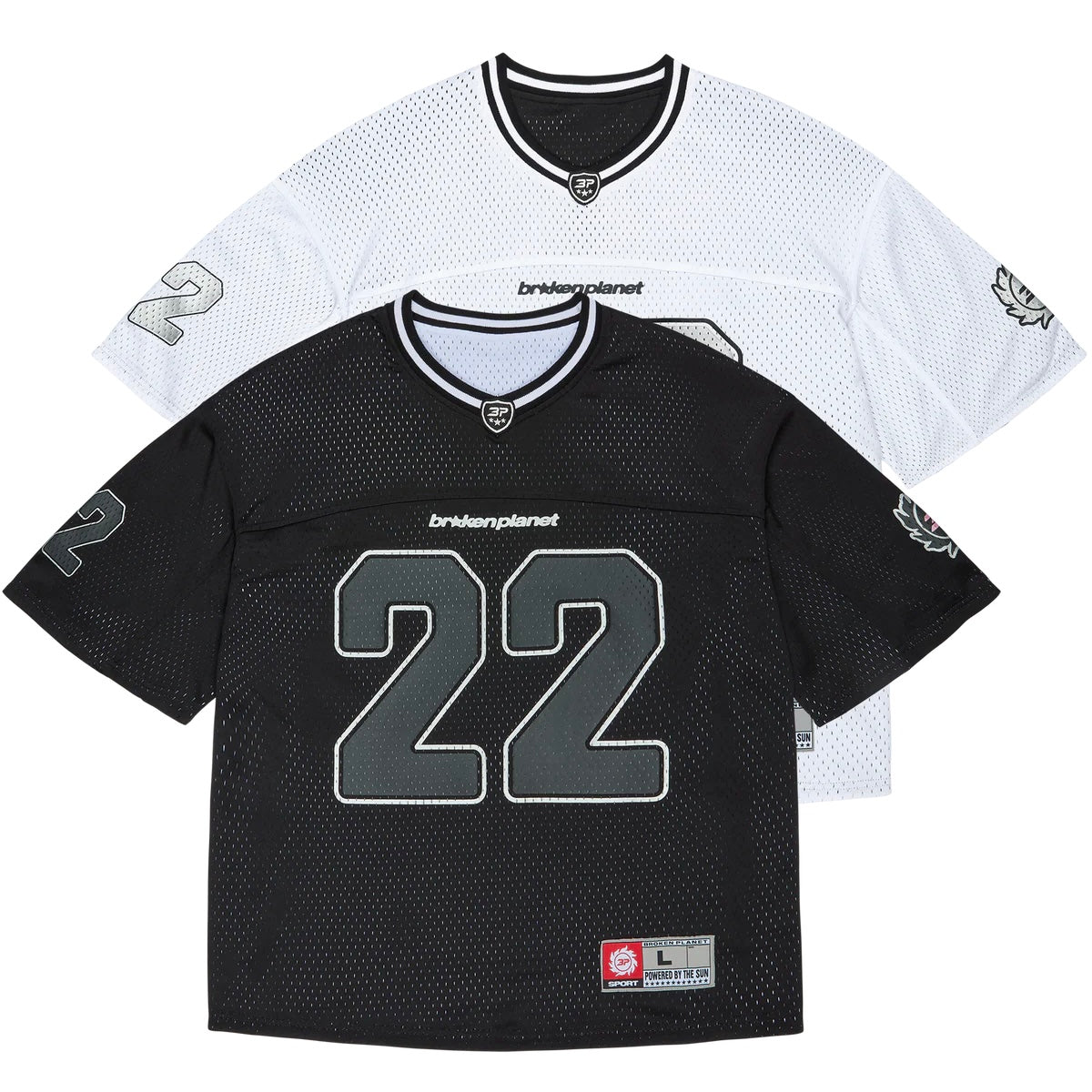 BROKEN PLANET REVERSIBLE MESH JERSEY BLACK WHITE