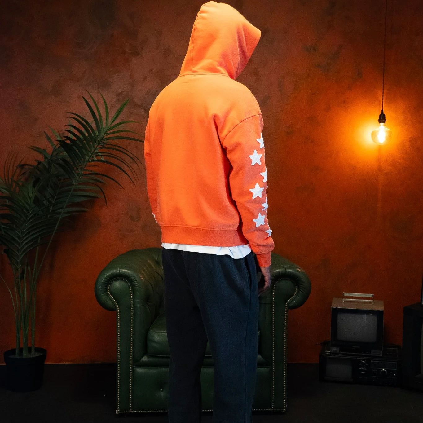 Siarr Applique Hoodie Orange