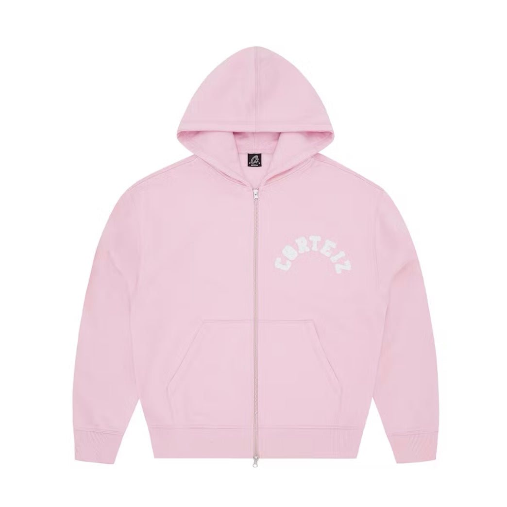 CORTEIZ COLLEGE ARCH ZIP UP HOODIE PINK