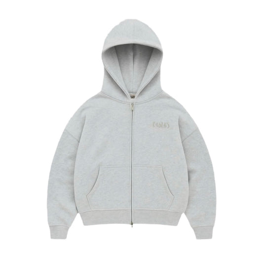 Coszus Embroidered Zip Hoodie Grey