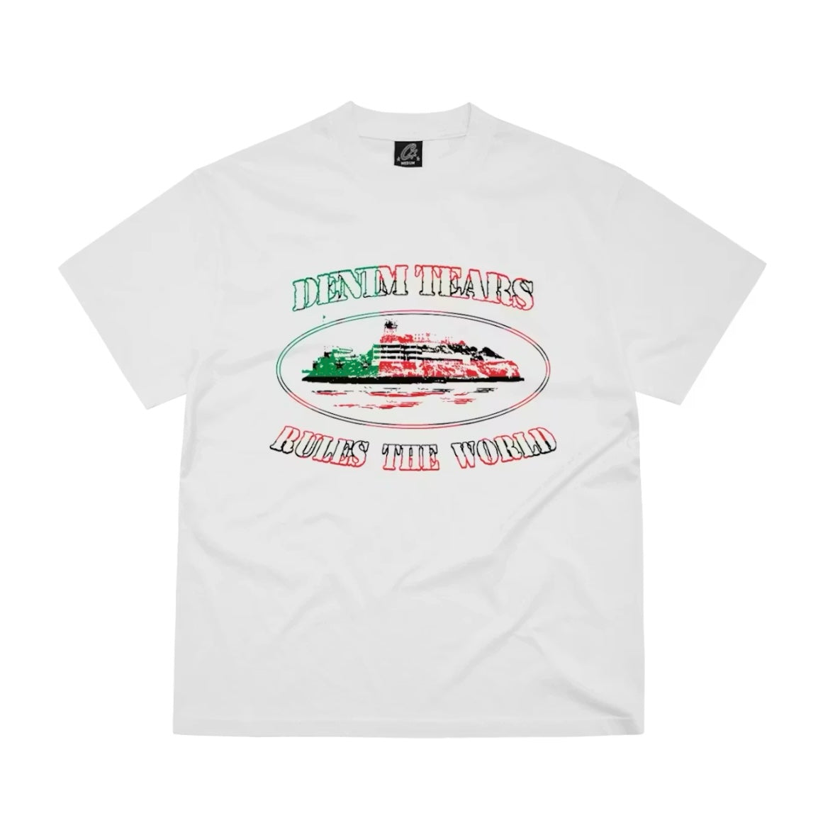 CORTEIZ x DENIM TEARS OG ALCATRAZ TEE WHITE (NEW BLANK)