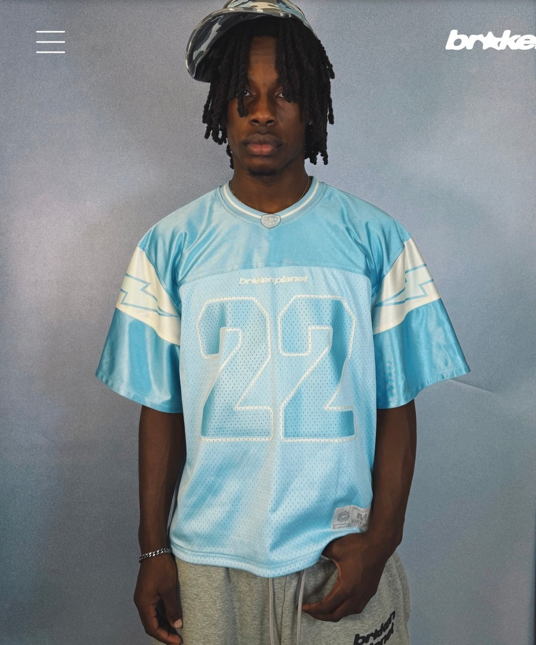 Broken Planet Reversible Jersey Ice Blue