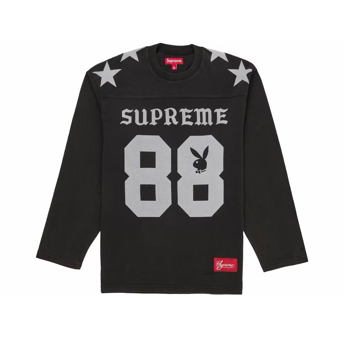 SUPREME PLAYBOY LONG SLEEVE JERSEY TEE BLACK (SS26)