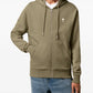 AMI Paris Embroidered Zip Up Hoodie Olive Green