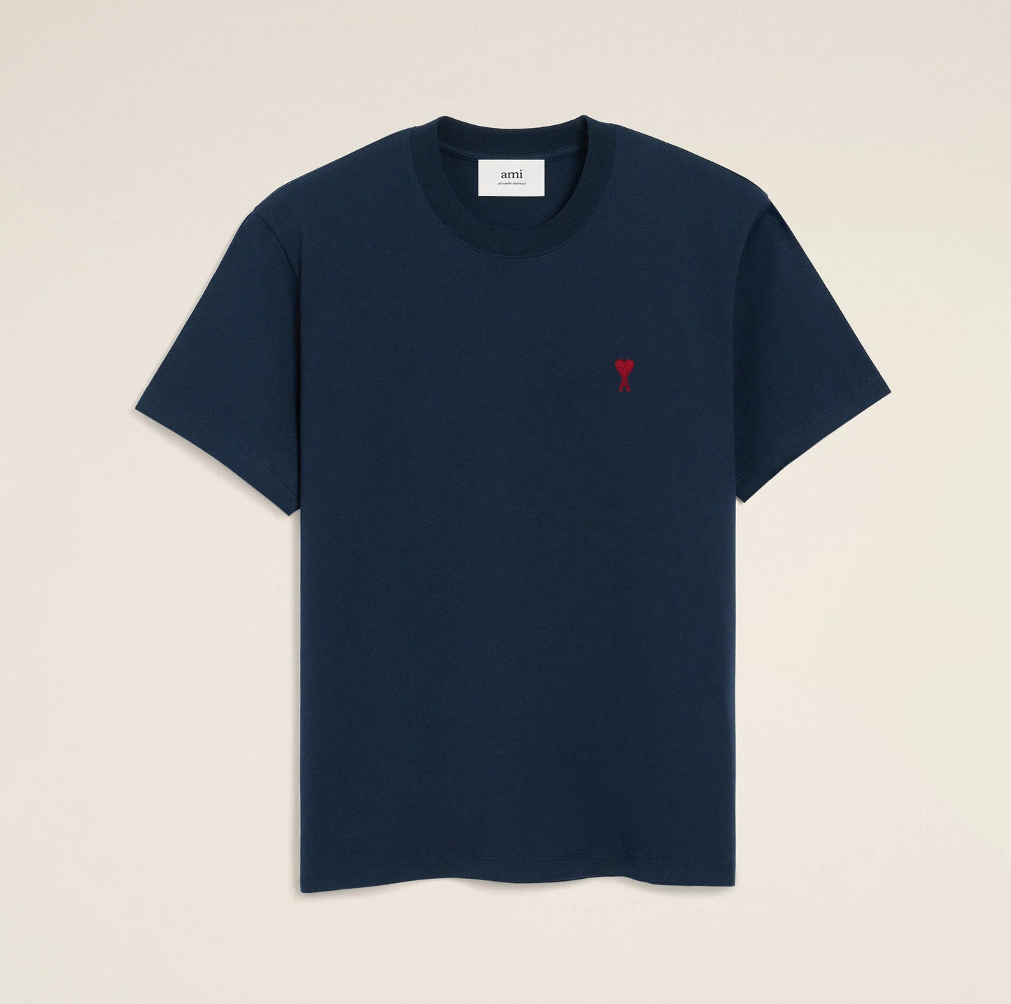 AMI Paris Embroidered Tee Navy