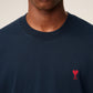 AMI Paris Embroidered Tee Navy