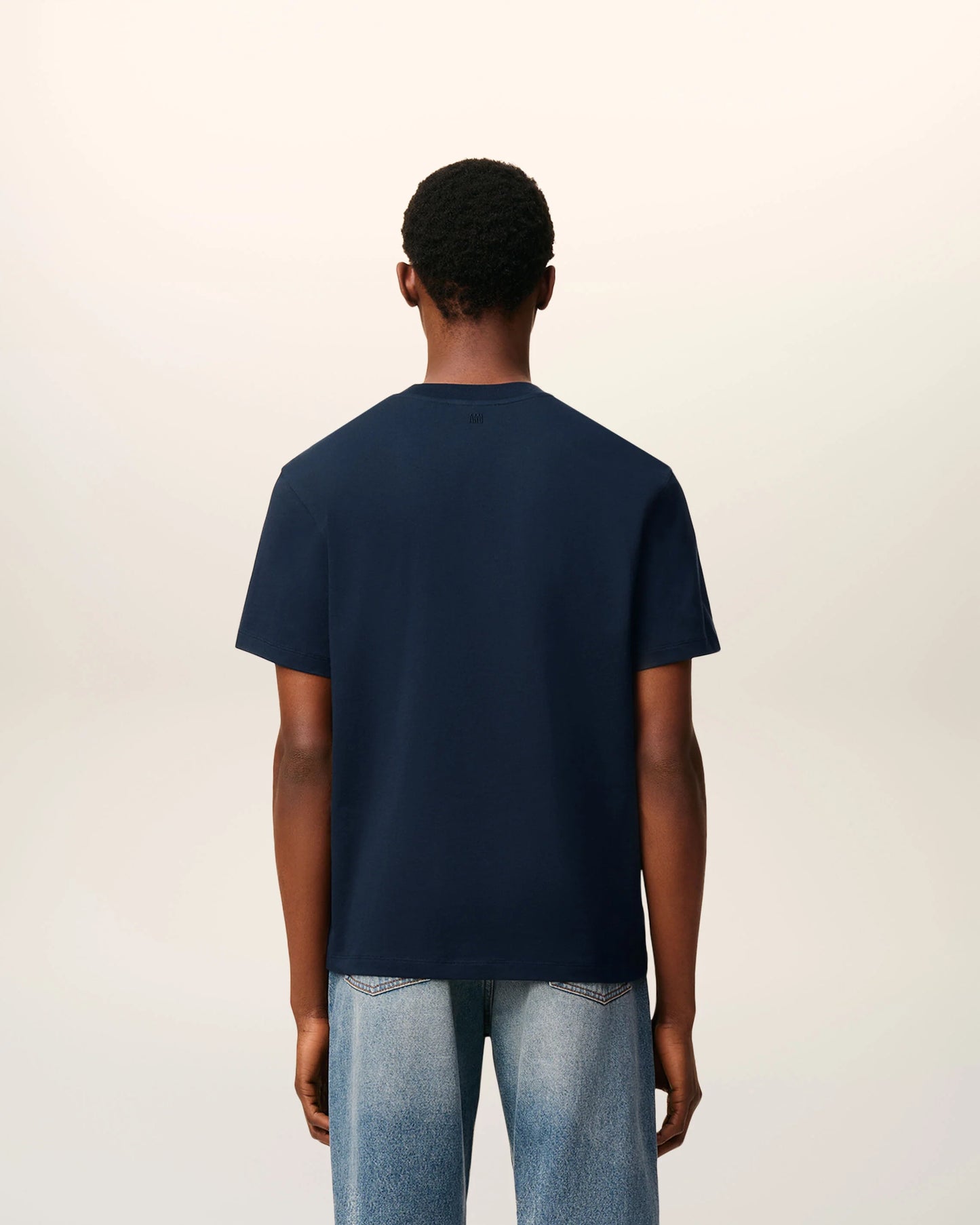 AMI Paris Embroidered Tee Navy