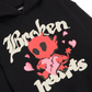 BROKEN PLANET BROKEN HEARTS HOODIE BLACK