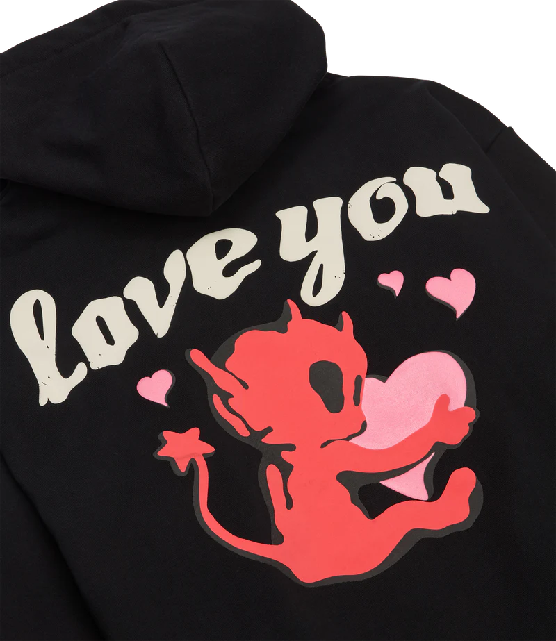 BROKEN PLANET BROKEN HEARTS HOODIE BLACK