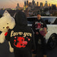 BROKEN PLANET BROKEN HEARTS HOODIE BLACK
