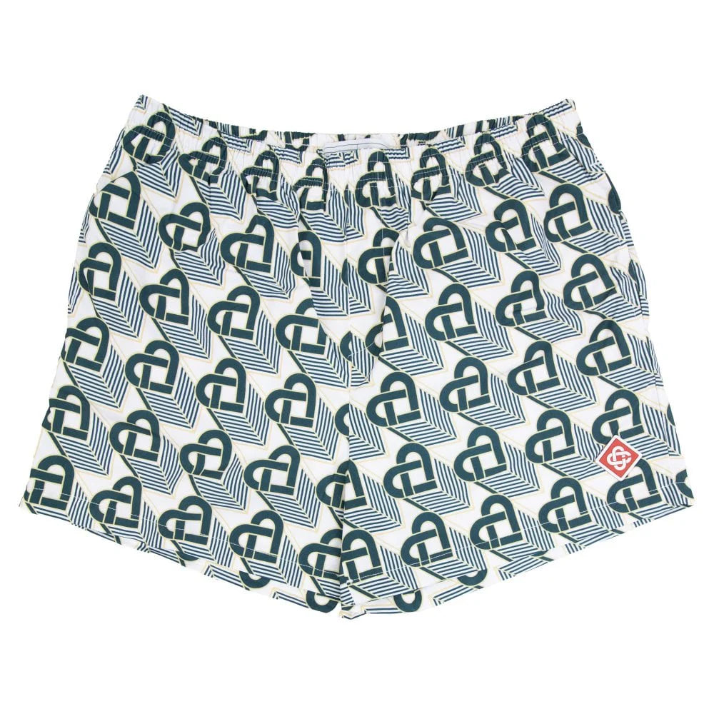 Casablanca Heart Monogram Swim Shorts Green