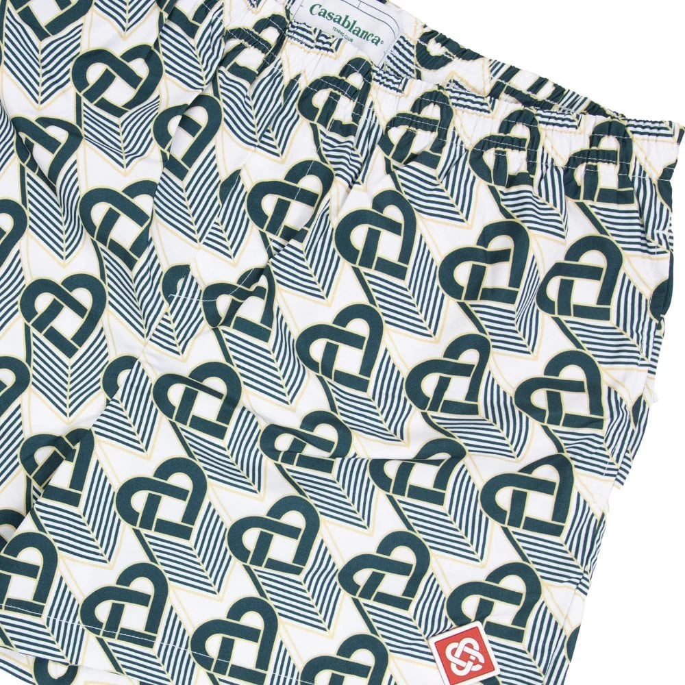 Casablanca Heart Monogram Swim Shorts Green