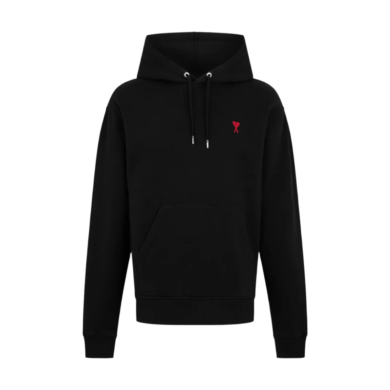 AMI Paris Embroidered Hoodie Black