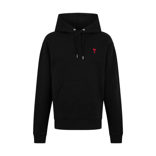 AMI Paris Embroidered Hoodie Black