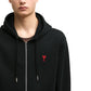 AMI Paris Embroidered Zip Up Hoodie Black