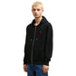 AMI Paris Embroidered Zip Up Hoodie Black