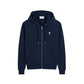 AMI Paris Embroidered Zip Up Hoodie Navy
