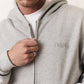 Coszus Embroidered Zip Hoodie Grey