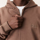 Coszus Embroidered Zip Hoodie Brown