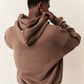 Coszus Embroidered Zip Hoodie Brown