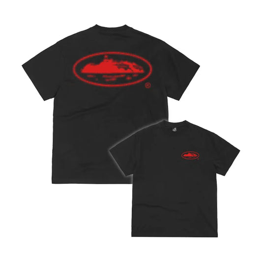 CORTEIZ HALFTONE ISLAND TEE BLACK RED (NEW BLANK)