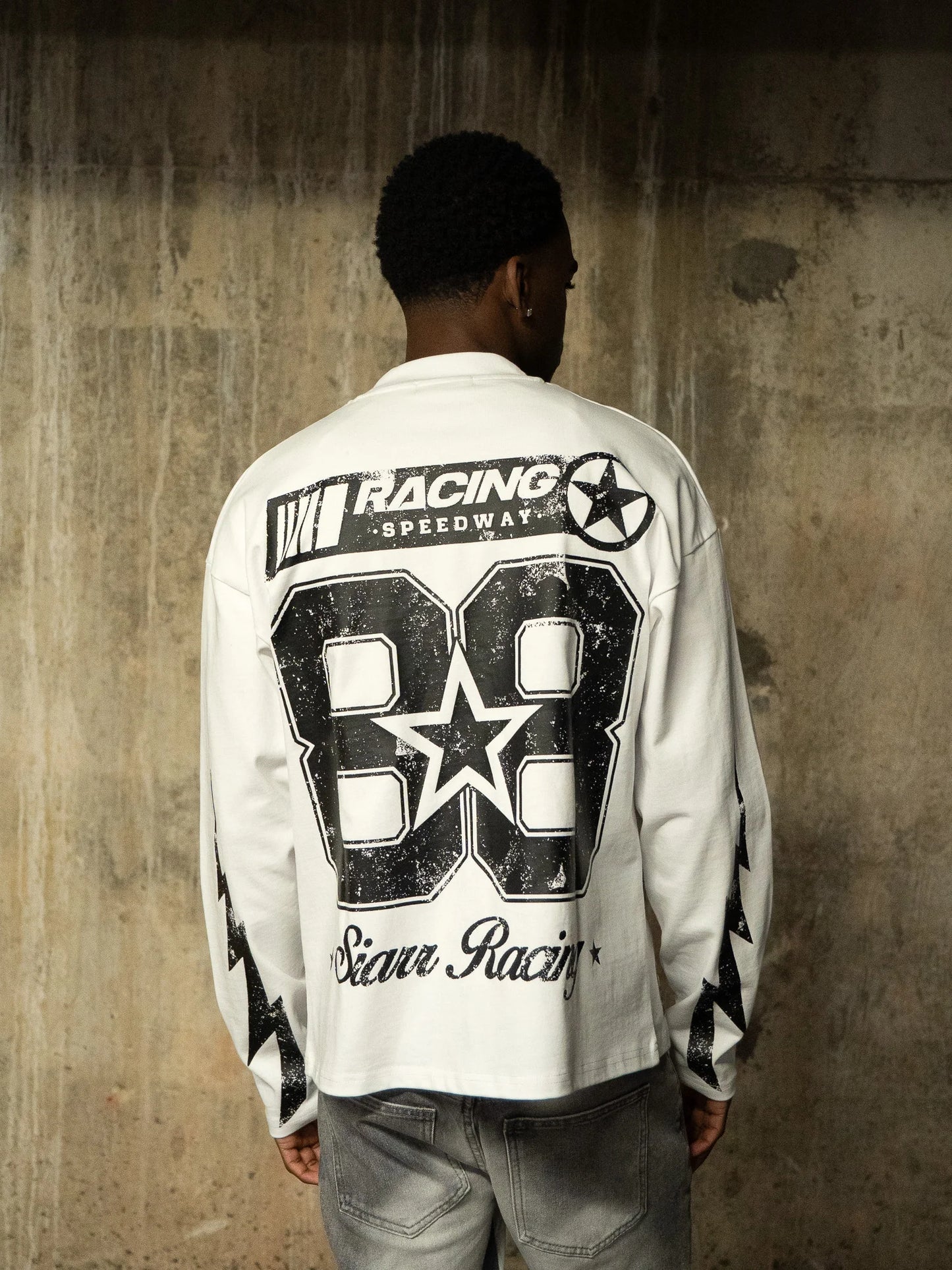 Siarr Speedway Longsleeve Tee White