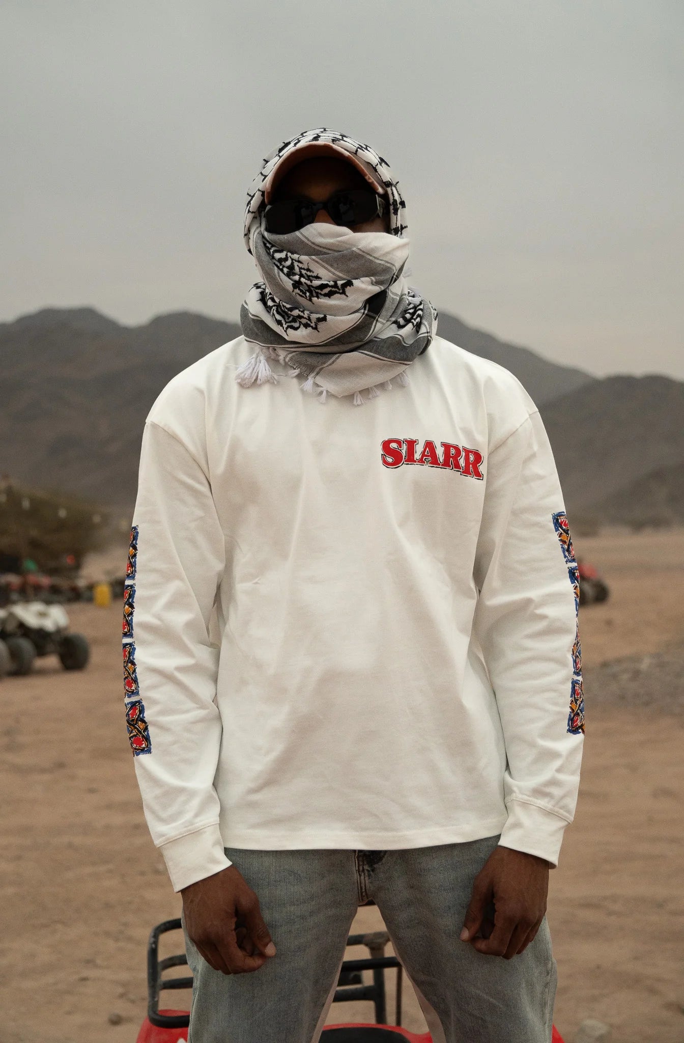 Siarr Floral Longsleeve Tee White