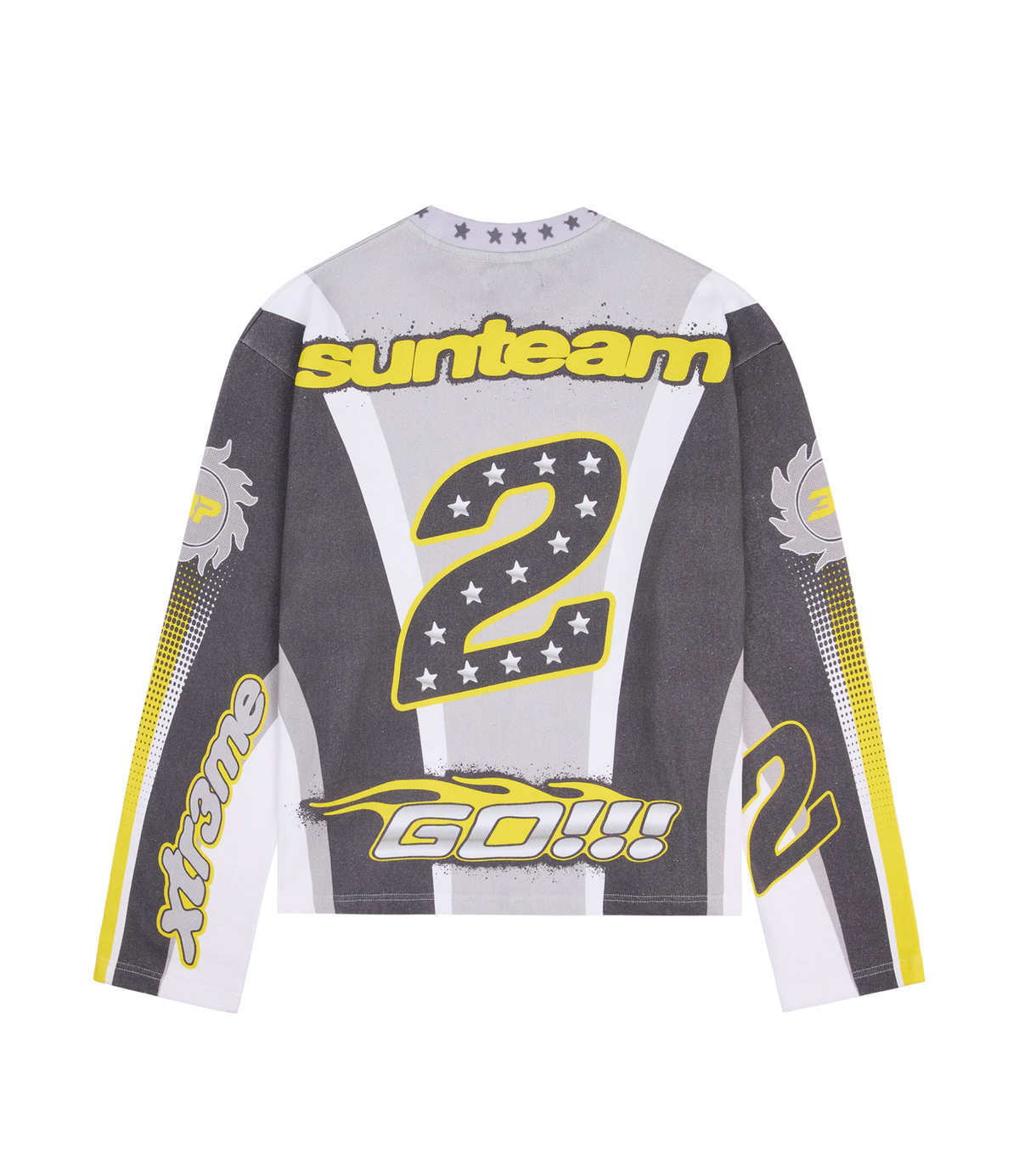 BROKEN PLANET SPORTS LONG SLEEVE TEE GREY YELLOW