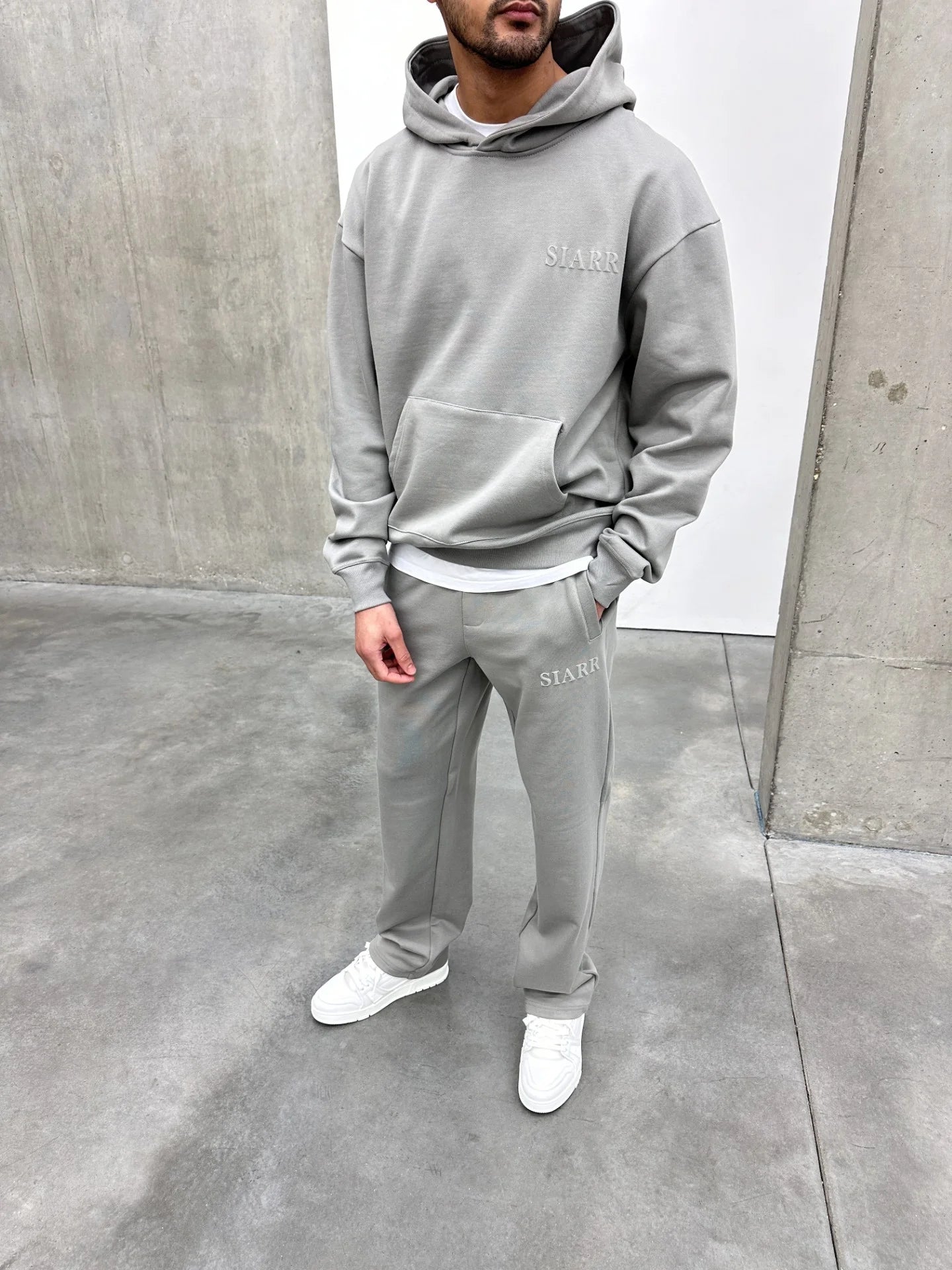 Siarr Puff Hoodie Dove Grey