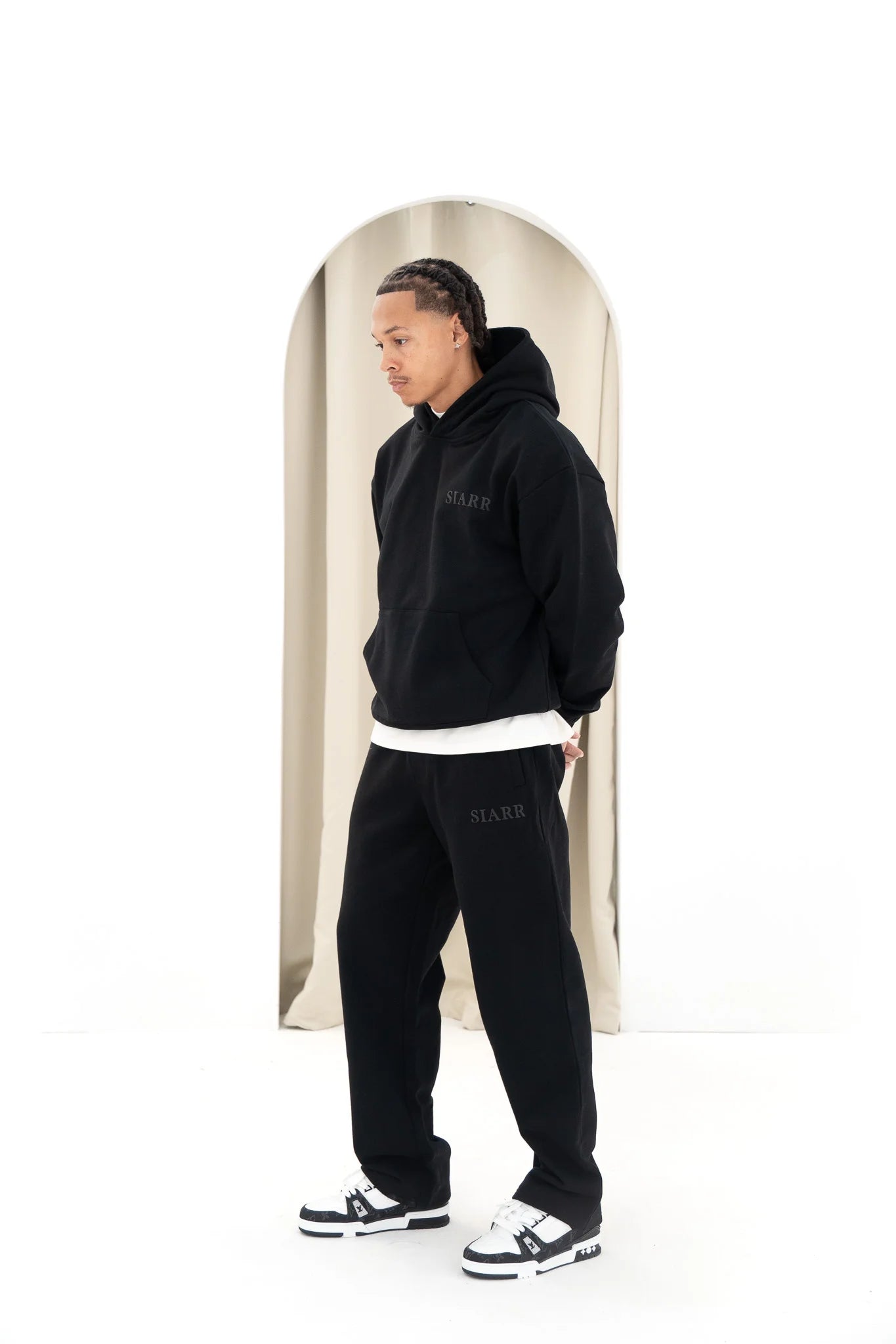 Siarr Puff Hoodie Black