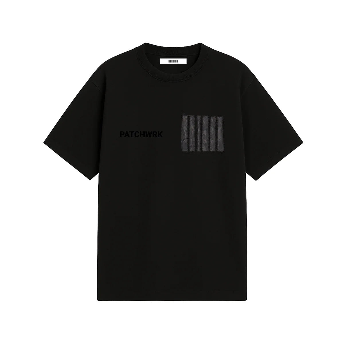 Patchwrk Distressed Barcode Tee Black