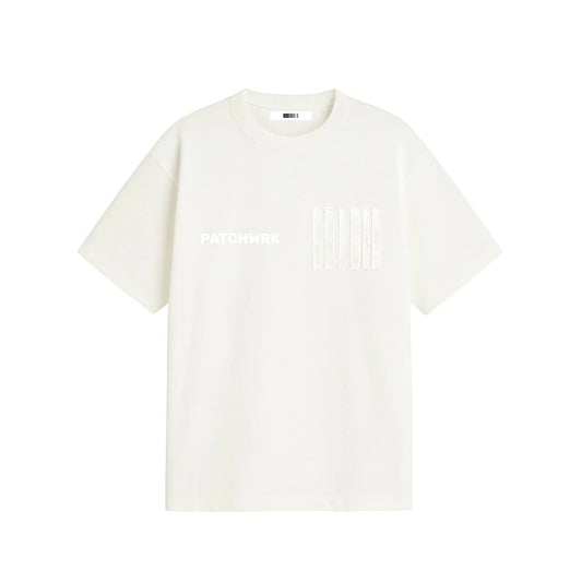 Patchwrk Distressed Barcode Tee Off White